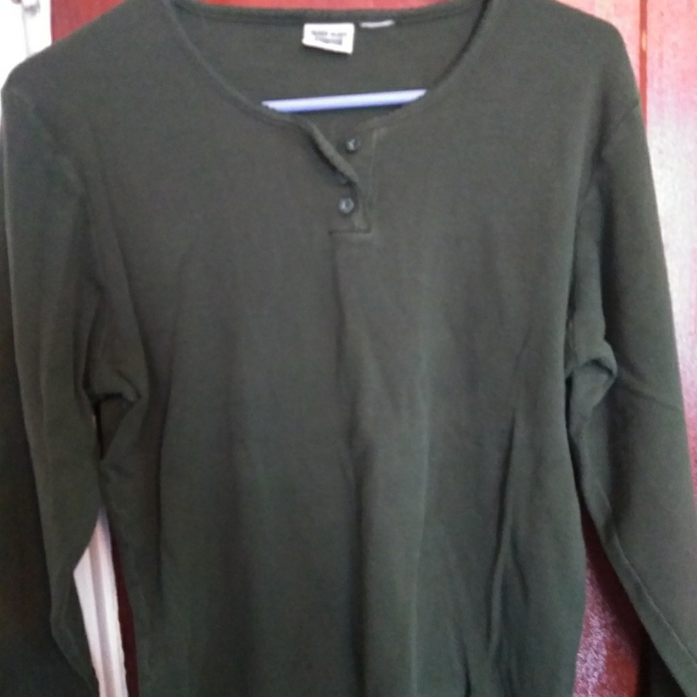 Olive Green long sleeve Henley